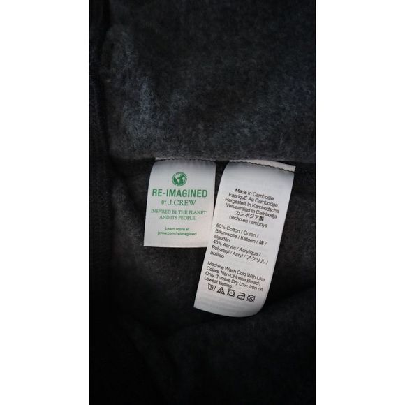 J. Crew BJ349 SBL Men's Sz S Black/Gray Pacific Fleece Jogger Sweatpants $80 - Picture 7 of 9